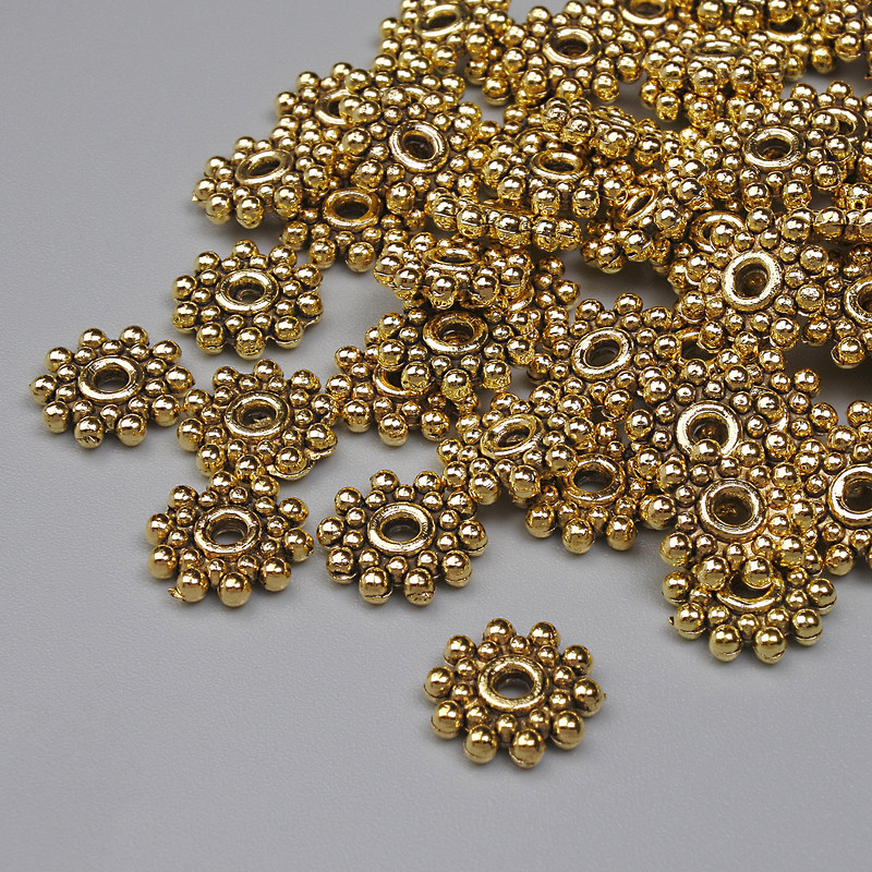 Gold-tone Bead Insert Findings, 8×1.5 mm diameter, hole diameter 1.5 mm, packaging 20 g ~54 pcs