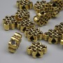 Bead insert Infinity Knot - Gold-tone, 9×11.5 mm, hole 2.5 mm, packaging 20 g (~14 pcs)