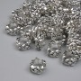 Bead insert findings, silver metal color, 7×4 mm, hole diameter approx. 4.8 mm, packaging 20 g (~57 pcs)