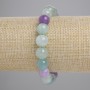 Fluorite bracelet, natural stone, smooth beads, 10 mm diameter, 18 cm length ± (stretch)