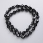 Czech Crystal Beads on Thread, Black Matte, Faceted Diamond-Shaped, Diameter 11×7.5 mm, Length 44 cm +/-