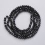 Beads Czech Crystal on Beading Thread, Black Matte Faceted Bead, 3 mm Diameter, 41 cm Length