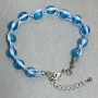 Cat's Eye Bracelet with smooth beads, 8 mm diameter, 18 cm length with a 5 cm extender chain