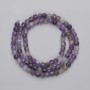 Faceted Amethyst Cube Beads, 4x4 mm, on a thread, 39 cm long