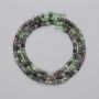 Zoisite Beads - Faceted Cubes, 2 mm Diameter, on a Thread About 38 cm Long