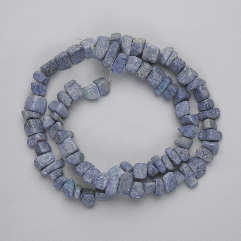 Crumb-sized Sponge Coral Beads, diameter 7-10 × 3.5 mm, length 40 cm on thread