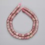 Rhodonite cylinder beads, diameter 6x6 mm, length approx. 38 cm on thread