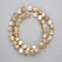 Beige Pearl Beads, Smooth Round Beads, Diameter 8.5 mm, Length 39 cm on Monofilament