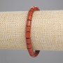 Red Jasper Bracelet Cylindrical Beads, 6x6 mm diameter, Stretch, 18 cm Length+