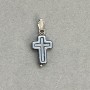 Hematite Cross Pendant 15x10mm, length 25 cm