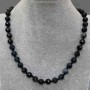 Hawk's Eye Necklace with faceted 8mm beads, length approx. 45 cm, with clasp