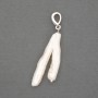 Pendant with baroque pearl, petrol tint, 21-33×15-17 mm, length 40 mm (assorted sizes)