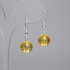 Citrine Smooth Ball Earrings, 12 mm diameter, 32 mm length