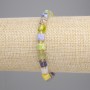 Assortment Bracelet with Jasper, Agate and Tourmaline, Faceted Cubes 6×6 mm, 18 cm Stretch