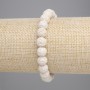 Beige volcanic lava bead bracelet, 8 mm beads, 18 cm length, stretch bracelet