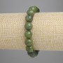 Jadeite Bracelet with Smooth Beads, 10 mm Diameter, 18 cm Length, Elastic