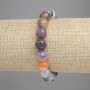 Botswana Agate Bracelet with Faceted Beads, 10mm diameter, 18 cm length, stretch