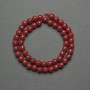 Coral Beads on Thread (Pressed), Faceted Beads, 8 mm Diameter, 36 cm Length