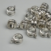 Silver-tone bail findings, size 9x4 mm ±, holes about 2 mm and 4.8 mm, packaging 19 pcs