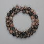 Rhodonite Beads, Faceted Ball Shape, 8 mm Diameter, 36 cm Length on Thread