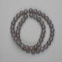 Smoky agate beads, smooth round 8 mm, 36 cm length on beading thread