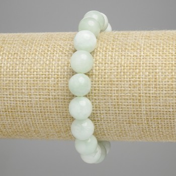 Angelite Bracelet - Smooth Round Beads 10 mm, Stretch, 18 cm +/-