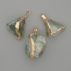 Fluorite pendant, rough gemstone ~32x18mm, assorted sizes, gold-tone metal