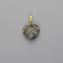 Pendant Heart in Wire-Wrapped Labradorite 21x21 mm ±, 30 mm diameter ±