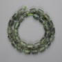 Clearance! Prehnite Cylindrical Beads 10–11×9 mm ±, Seed Beads 3 mm ±, 40 cm length