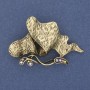 Accent Gold-Tone Brooch Pendant with Crystals, 50x30 mm