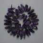Amethyst beads, natural rough stone, 23–28×9–12 mm ±, seed beads 3 mm ±, length 40 cm ± on thread