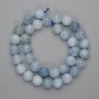 Aquamarine Beads, Smooth Round 12mm ±, Length 39 cm ± on Thread