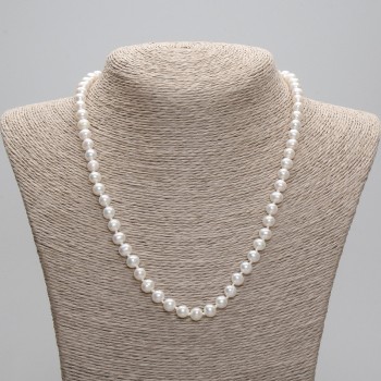 Natural freshwater pearl necklace, 6.5×6 mm, length 45 cm ± 5 cm, with extender chain