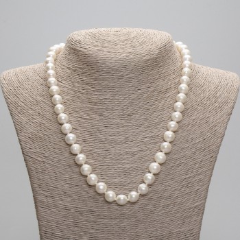 Natural freshwater pearl necklace 9–10×8–8 mm, 5 mm ±, length 45 cm ± 5 cm extender chain