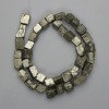 Намистини Пірит натуральний камінь галтівка необроблена, діаметр 4-12х7-11мм + -, довжина 38см + - на волосіні