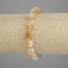 Stretch Bracelet with Faceted Citrine Cubes, 8.5 mm diameter, 3 mm seed beads, length 18 cm ±