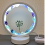 Raw fluorite night light on a white metal base, diameter 18 cm ± USB wire
