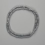 Faceted Hematite Rondelle Beads, Silver Color, 4x2.5 mm, Length 38 cm+