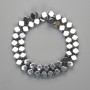 Hematite beads, faceted 8x8 mm +/- color silver, length 39 cm+