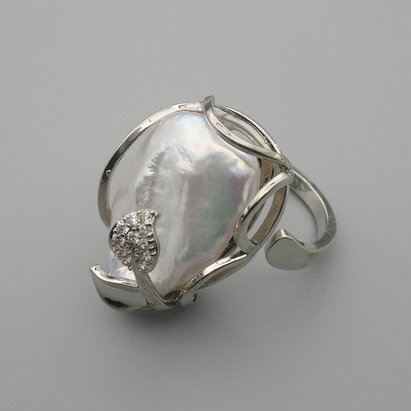 Baroque Pearl Earring in Silver-Tone Setting