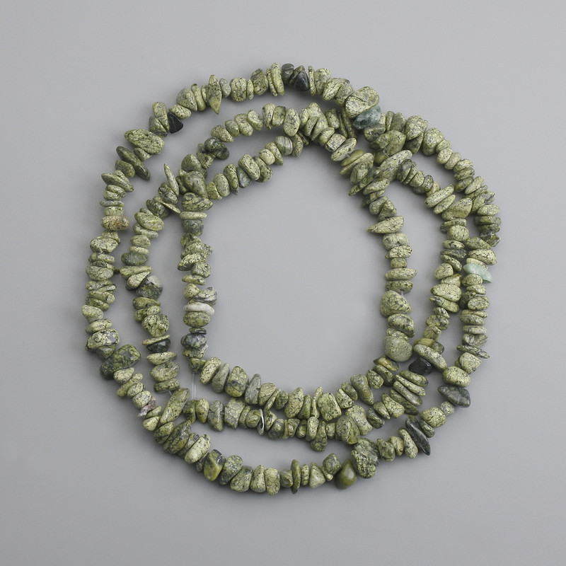 Serpentine Chip Beads, Diameter 6-14×1, 4-5 mm ±, Length 76 cm ±