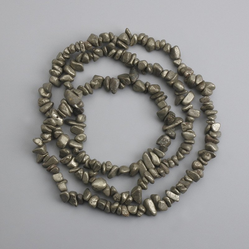 Pyrite Nugget Beads, diameter 5-10×3-6 mm ±, length 76 cm ±