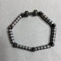 Hematite bracelet with faceted beads, 5 mm +/- rondelle 5×2 mm, length 18 cm, elastic