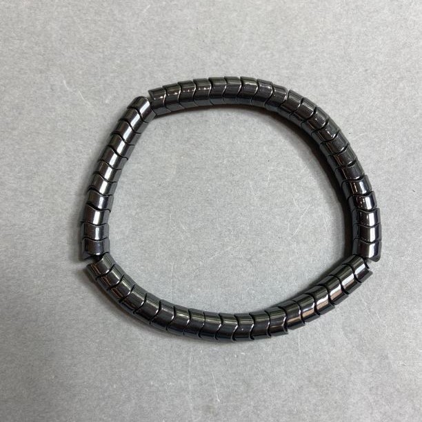 Hematite Wave Bracelet 6x4 mm, 18 cm Stretch