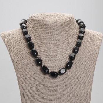 Agate Bar Necklace, diameter 15-18×10-11 mm, 5 mm ±, length 45 cm ± with clasp