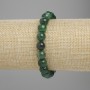 Emerald Bracelet with Smooth Beads, 8 mm Diameter, 18 cm Length, Stretch