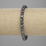 Hematite Faceted-Bead Bracelet, 6mm, 18 cm length, stretch