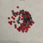 Red cold-set rhinestones, 4 mm diameter, pack 15 g (±)