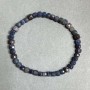 Sapphire bracelet with faceted cube beads 4x4 mm, length 18 cm, stretch