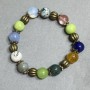 Assorted Stretch Bracelet with Smooth 10 mm Beads and Metal Inserts, Length 18 cm ±